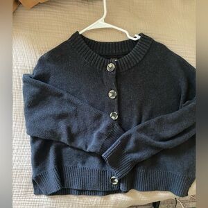 Quince Sz. L Cardigan Grey big buttons